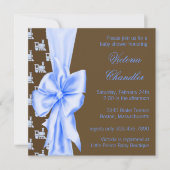 Elegante blauwe trein Baby Boy Shower Kaart (Voorkant)