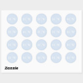 Elegante Blauwe Trouw Monogram Ronde Sticker (Vel)