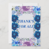 Elegante Blauwe Trouw Uitnodiging – Klassiek & Tij (Achterkant)