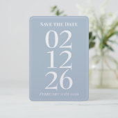 Elegante Blauwe Trouwkaart 'Save the Date' Kaart (Staand voorkant)