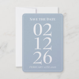 Elegante Blauwe Trouwkaart 'Save the Date' Kaart