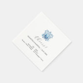 Elegante blauwe trouwmonogram servetten (Hoek)