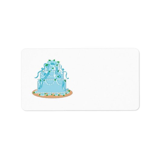 Elegante Blauwe Trouwtaart Etiket (Voorkant)