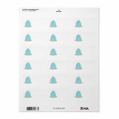 Elegante Blauwe Trouwtaart Etiket (Full Sheet)