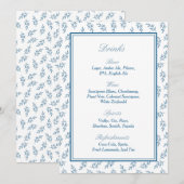 Elegante Blauwe Tuin Wedding Bar Menu Sign (Voorkant / Achterkant)