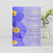 , elegante blauwe tuinbloemen afstuderen kaart (Staand voorkant)