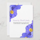 , elegante blauwe tuinbloemen afstuderen kaart (Achterkant)