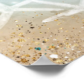 Elegante Blauwe Turquoise Aquarel Strand Welkom Fe Poster (Hoek)