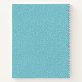 Elegante blauwe turquoise monogram script naam rec notitieboek (Achterkant)