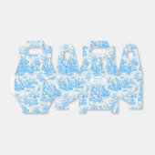 Elegante blauwe turquoise toile de jouy Bruidsdouc Bedankdoosjes (Uitgevouwen)