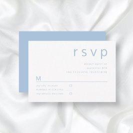 Elegante Blauwe Typografie Huwelijk RSVP Kaartje