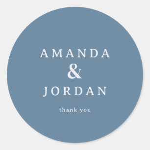 Elegante Blauwe Typografie Ronde Sticker