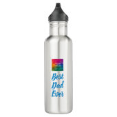 Elegante Blauwe Typografie Sjabloon Beste Papa Ooi Waterfles