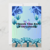 Elegante blauwe verjaardagsuitnodiging -  & kaart (Achterkant)