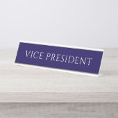 Elegante Blauwe Vice President Naamplaat (Voorkant)