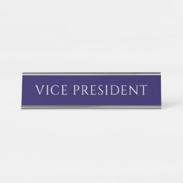 Elegante Blauwe Vice President Naamplaat