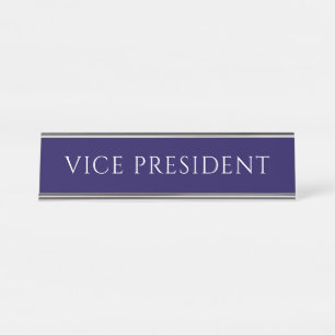 Elegante Blauwe Vice President Naamplaat