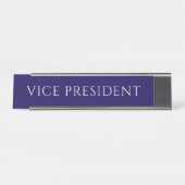 Elegante Blauwe Vice President Naamplaat (Voorkant)