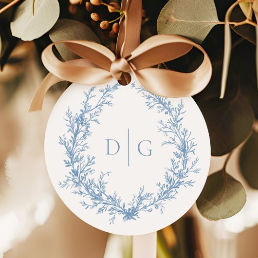 Elegante Blauwe Victoriaans Kreeft bruiloft Bedankjes Labels