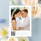Elegante Blauwe Victoriaanse Bloemencode QR Trouwd Save The Date