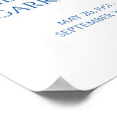 Elegante blauwe viering van het leven Foto herdend Poster (Hoek)