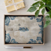 Elegante Blauwe Vintage Blauwe Decoupage Tissuepapier (Geschenk)