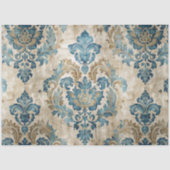 Elegante Blauwe Vintage Blauwe Decoupage Tissuepapier (Voorkant)
