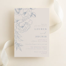 Elegante Blauwe Vintage Bloemachtige Bruiloft
