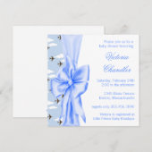 Elegante Blauwe Vliegtuig Baby Boy Douche Kaart (Voorkant / Achterkant)