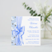 Elegante Blauwe Vliegtuig Baby Boy Douche Kaart (Staand voorkant)