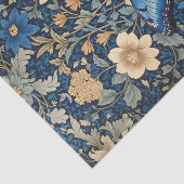 Elegante blauwe vlinder William Morris Geïnspireer Tissuepapier (Detail)