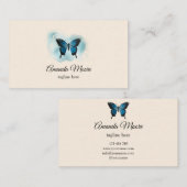 elegante blauwe vlinderslak salon schoonheidssalon visitekaartje (Voorkant / Achterkant)