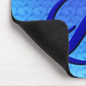 Elegante Blauwe Vogel Monogram Initiaal D Muismat (Hoek)