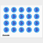Elegante Blauwe Vogel Monogram Initiaal P Ronde Sticker (Vel)