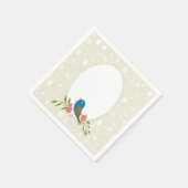 Elegante blauwe vogel servet (Hoek)