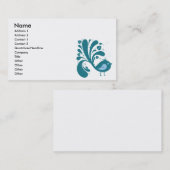 elegante blauwe vogel visitekaartje (Voorkant / Achterkant)