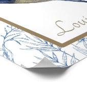 Elegante Blauwe Vogel Woodland Sparrow Custom Wall Poster (Hoek)