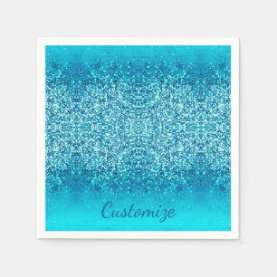Elegante Blauwe Vorst Glans Servetten 2