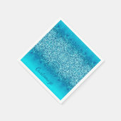 Elegante Blauwe Vorst Glans Servetten 2 (Hoek)