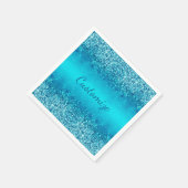 Elegante Blauwe Vorst Glitter Servetten (Hoek)