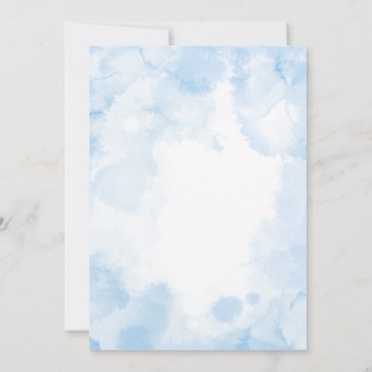 Elegante Blauwe Waterverf Bar Mitswa Kaart (Achterkant)