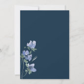 elegante blauwe waterverf bloemen proefavond kaart (Achterkant)