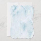 Elegante Blauwe Waterverf Bloemige Monogram Bruilo Kaart (Achterkant)