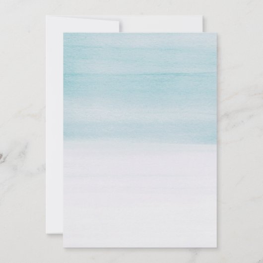 Elegante Blauwe Waterverf bruiloft | nautisch schr Kaart (Achterkant)