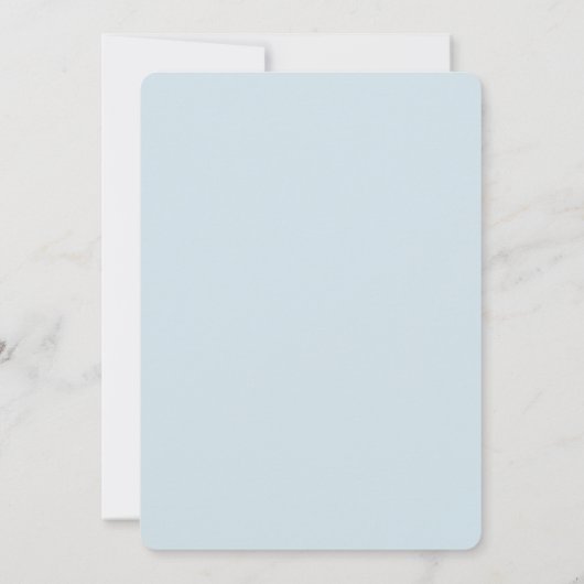 Elegante Blauwe Waterverf Doopuitnodiging voor Jon Kaart (Achterkant)