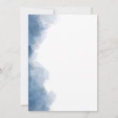 Elegante Blauwe waterverf Floral Moslim bruiloft Kaart (Achterkant)