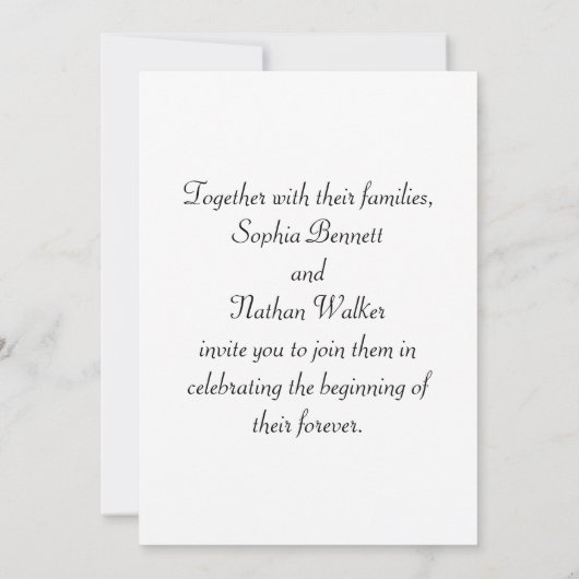 Elegante Blauwe Waterverf Huwelijksuitnodiging Kaart (Achterkant)