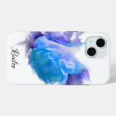 Elegante Blauwe waterverf roos Blauwe Bloemenkunst Case-Mate iPhone Case (Achterkant (horizontaal))