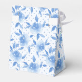 Elegante Blauwe Waterverf Rozen Bedankdoosjes (Achterkant)