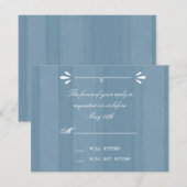 Elegante Blauwe Waterverf RSVP (Voorkant / Achterkant)